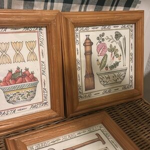 Vintage Frames Set Of 3 Tan/ White Kitchen Decor Frames Final Sale Approx